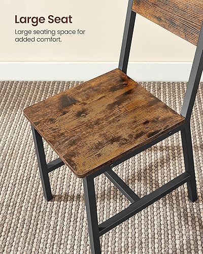 Miniatura 7 de VASAGLE Juego de 4 sillas de comedor, sillas de madera rústica con marco de acero metálico, fácil de montar, asiento cómodo, silla moderna de granja