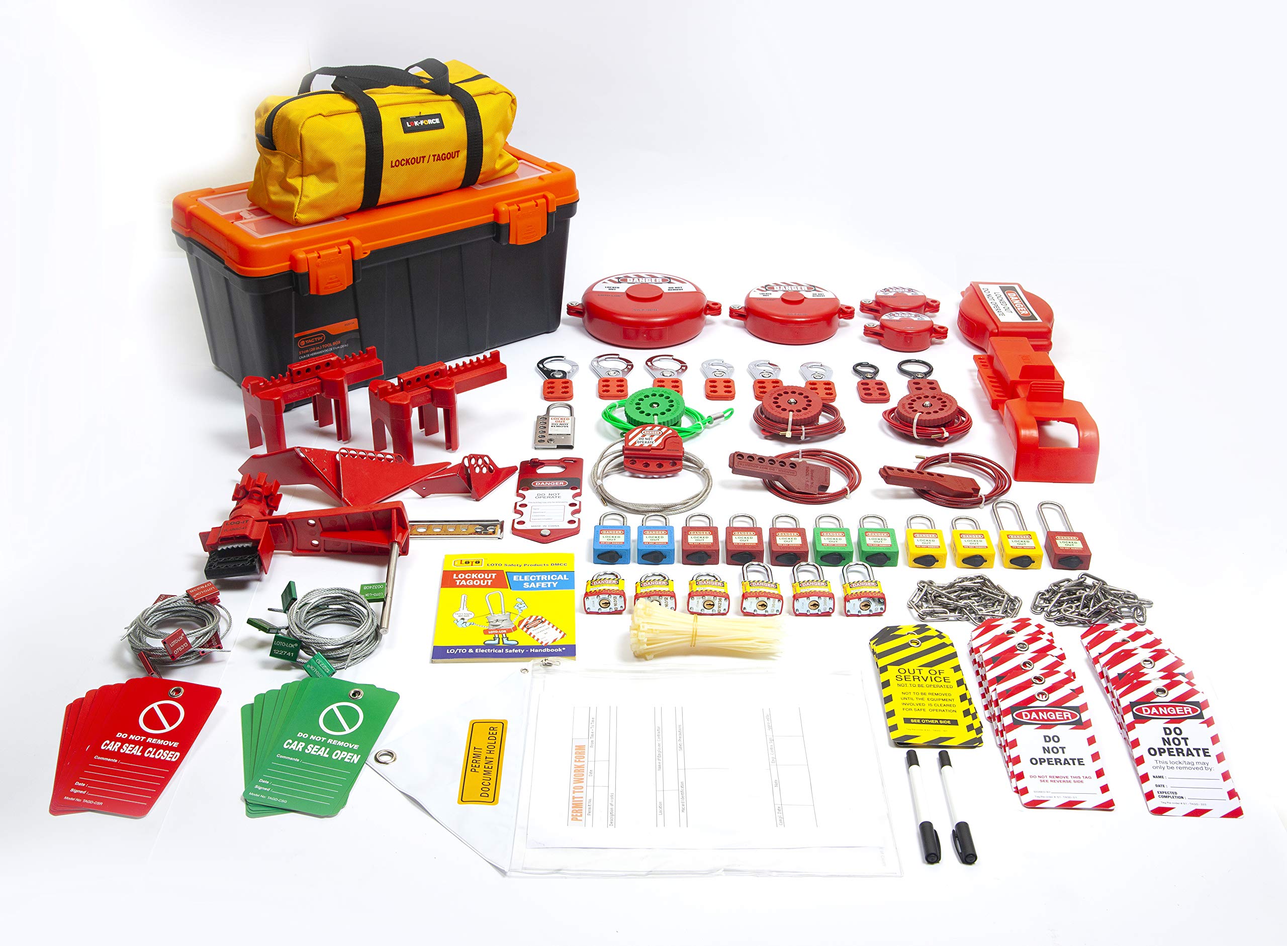 Sensible Mechanical Lockout Tagout Kit – OSHA Compliance for Mechanical Loto. Size: Micro/Mini/Mid/Max (Mid Kit)