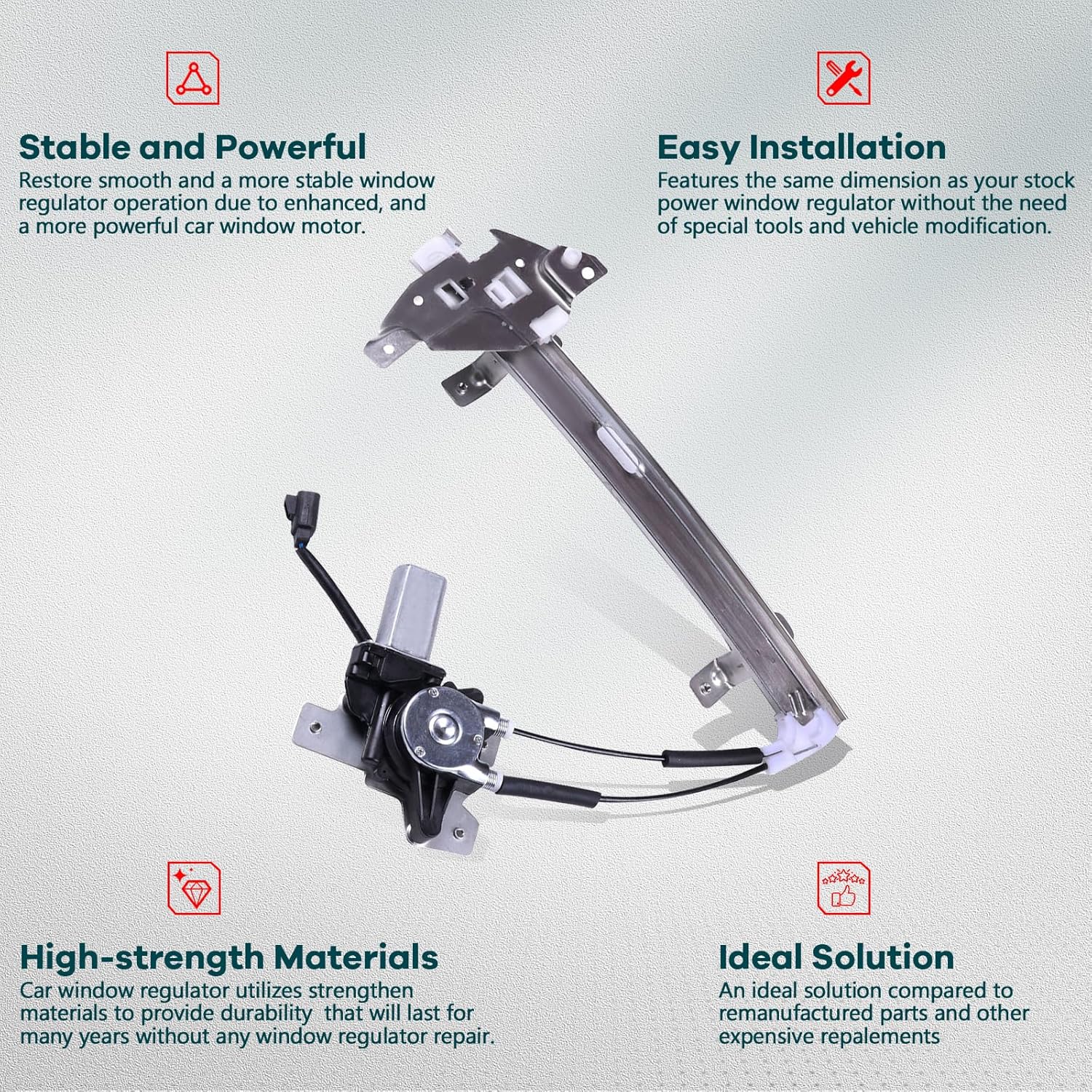 FINDAUTO Power Window Regulator Rear Right Passenger Side fit for 1997-2003 for Pontiac Grand Prix 741-837 Window Regulator and Motor Assembly with Motor