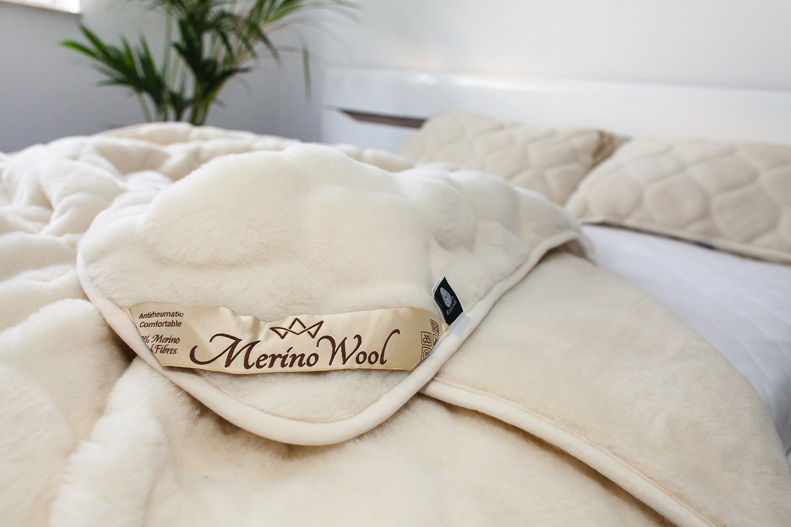 Merino Wool Bedding CARO kaszmir australijska wełna merynosów kołdra nad koc rozmiar 140 x 200 + poduszka