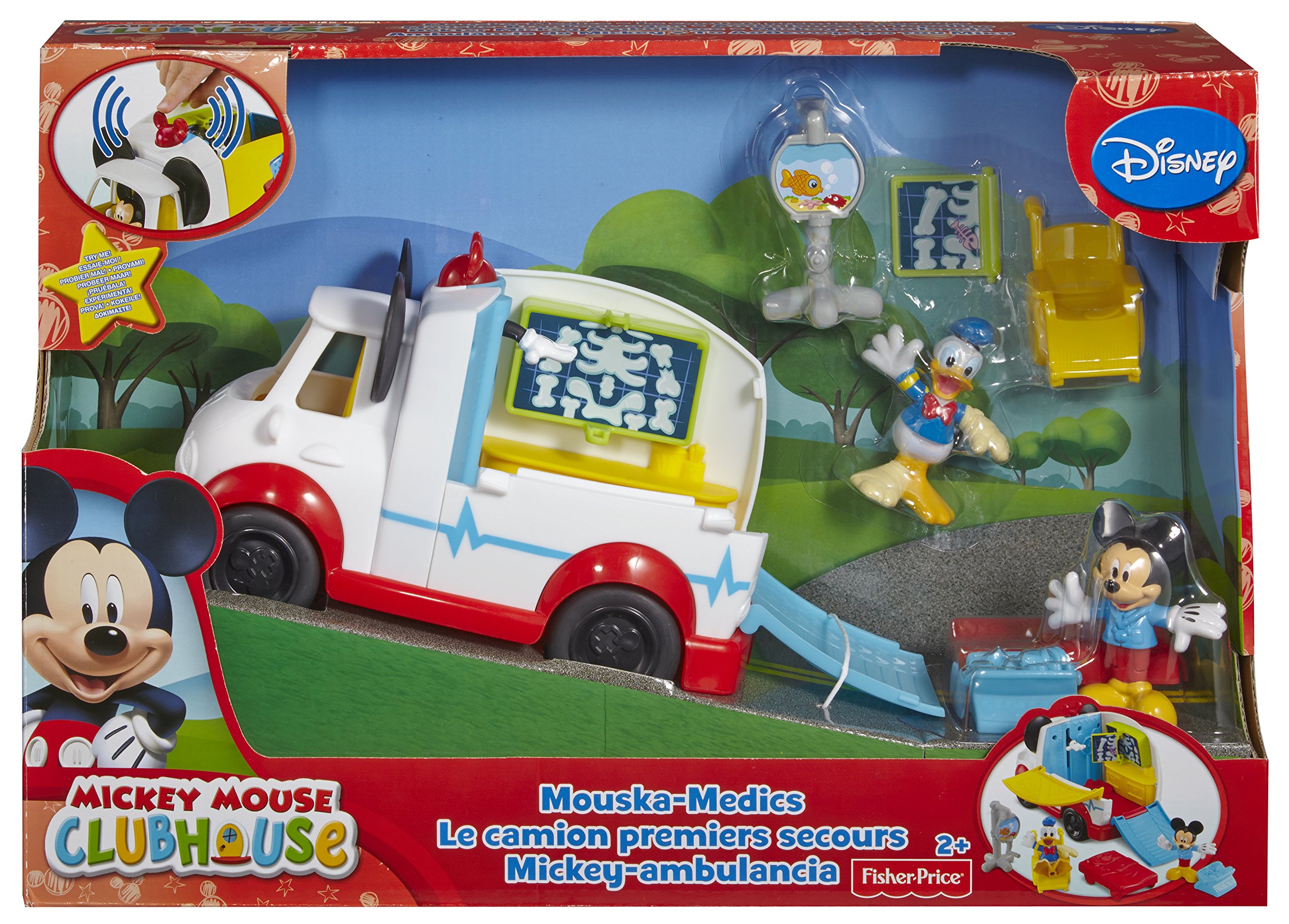 Fisher-Price Mickey BDJ82 - La Divertente Ambulanza di Topolino