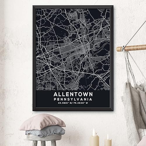 Miniatura 3 de Map of Allentown, Pennsylvania, Evening (36x48)