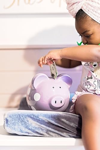 Miniatura 8 de Child to Cherish Alcancía de cerámica con lunares, color morado