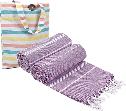 HILLFAIR Peshtemal - Toallas de playa 100% algodón, toallas turcas extragrandes de 39 x 72 pulgadas para adultos, sin arena, secado rápido,