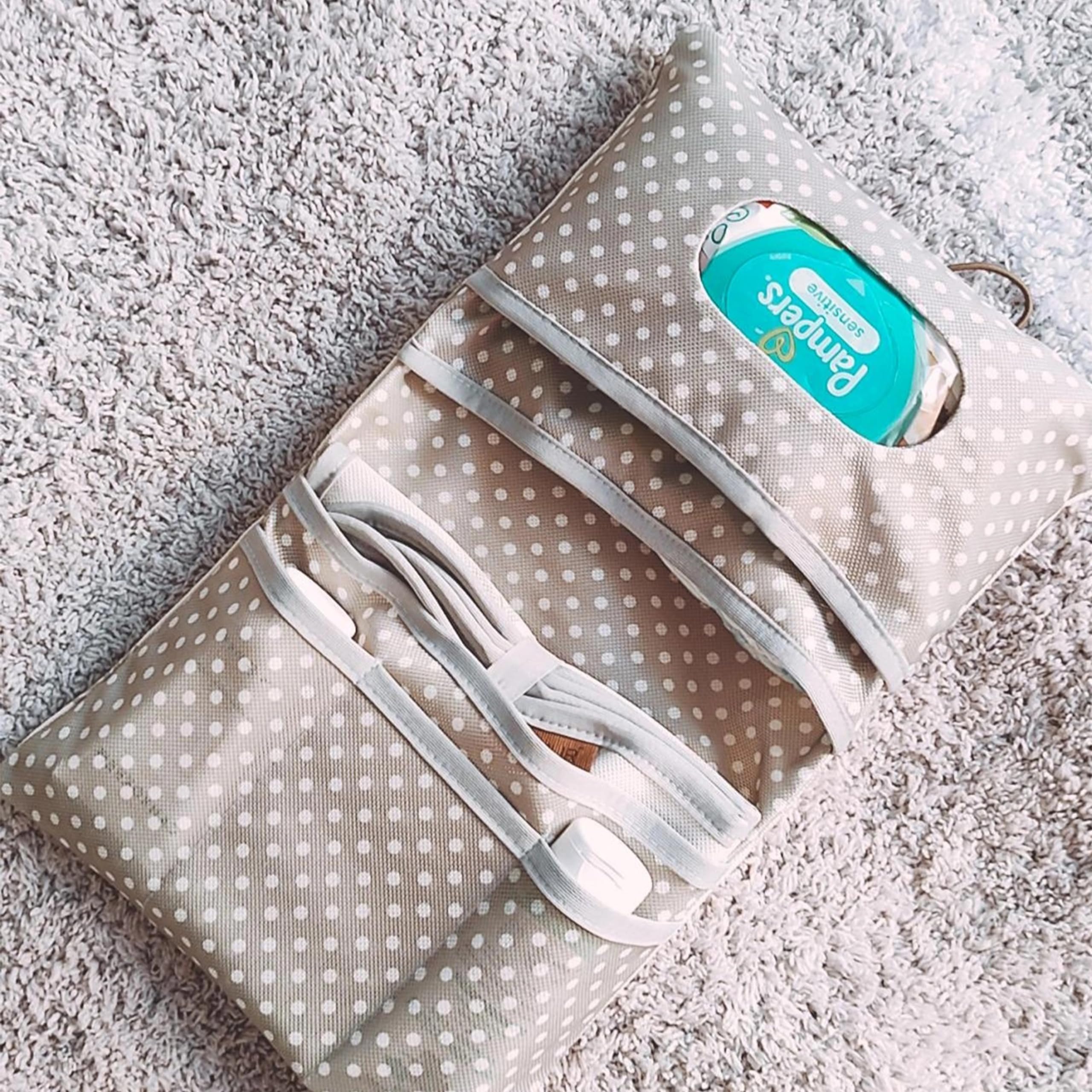 HAMUR HOME Sac a Couche de Bebe Sac a Langer pour À Cosmétiques 2in1 Lingettes & Accessories Petit Pochette Parfait comme Trousse de Soin de Voyage Pratique pour de Bebe