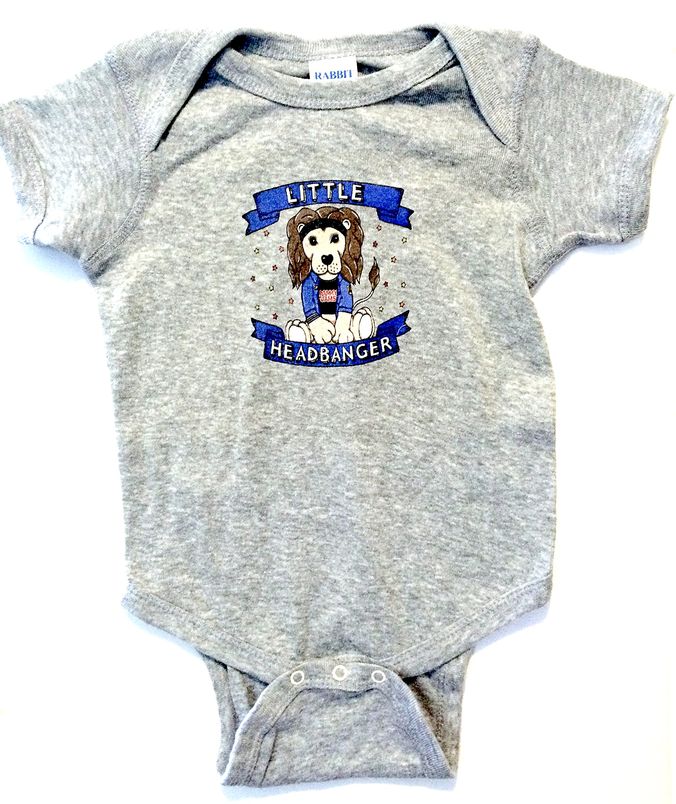 Jammy Jams Little Headbanger One-Piece Snapsuit (12M, Grey)