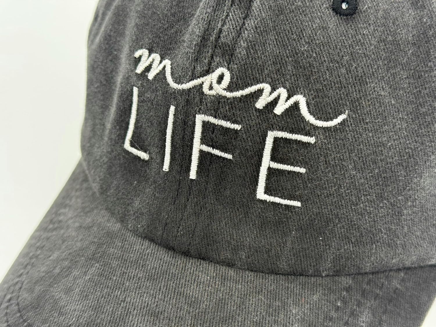 Mom Life Embroidered Hat Washed Cotton Baseball Cap for Women Mama Gifts - Adjustable Fit - Image 2