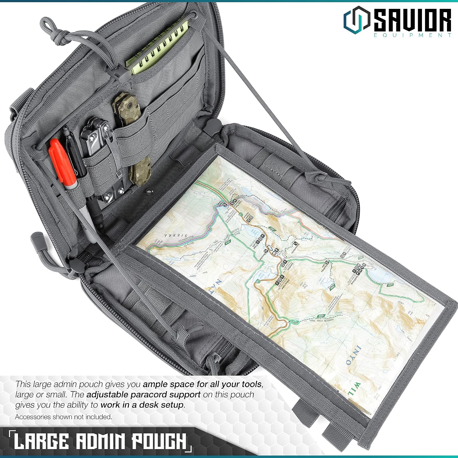 Savior Equipment Tactical Military MOLLE Admin Pouch Modular Utility Tools Multi-Purpose EDC Waist Belt Organizer Bag