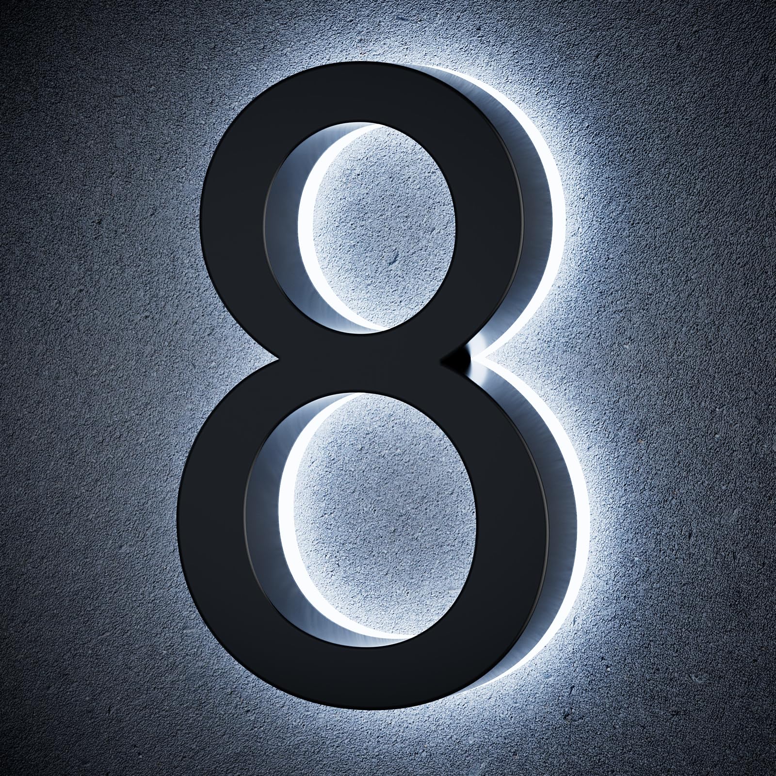 LLtronation 9 Inch Backlit House Numbers for Outside, Stainless Steel, LED Illuminated Home Address Number, Modern Lighted Address Signs for Houses, Restaurant, Waterproof