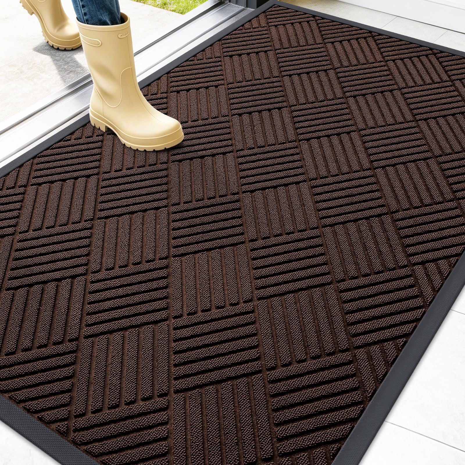 OLANLY Diamond Front Door Mat