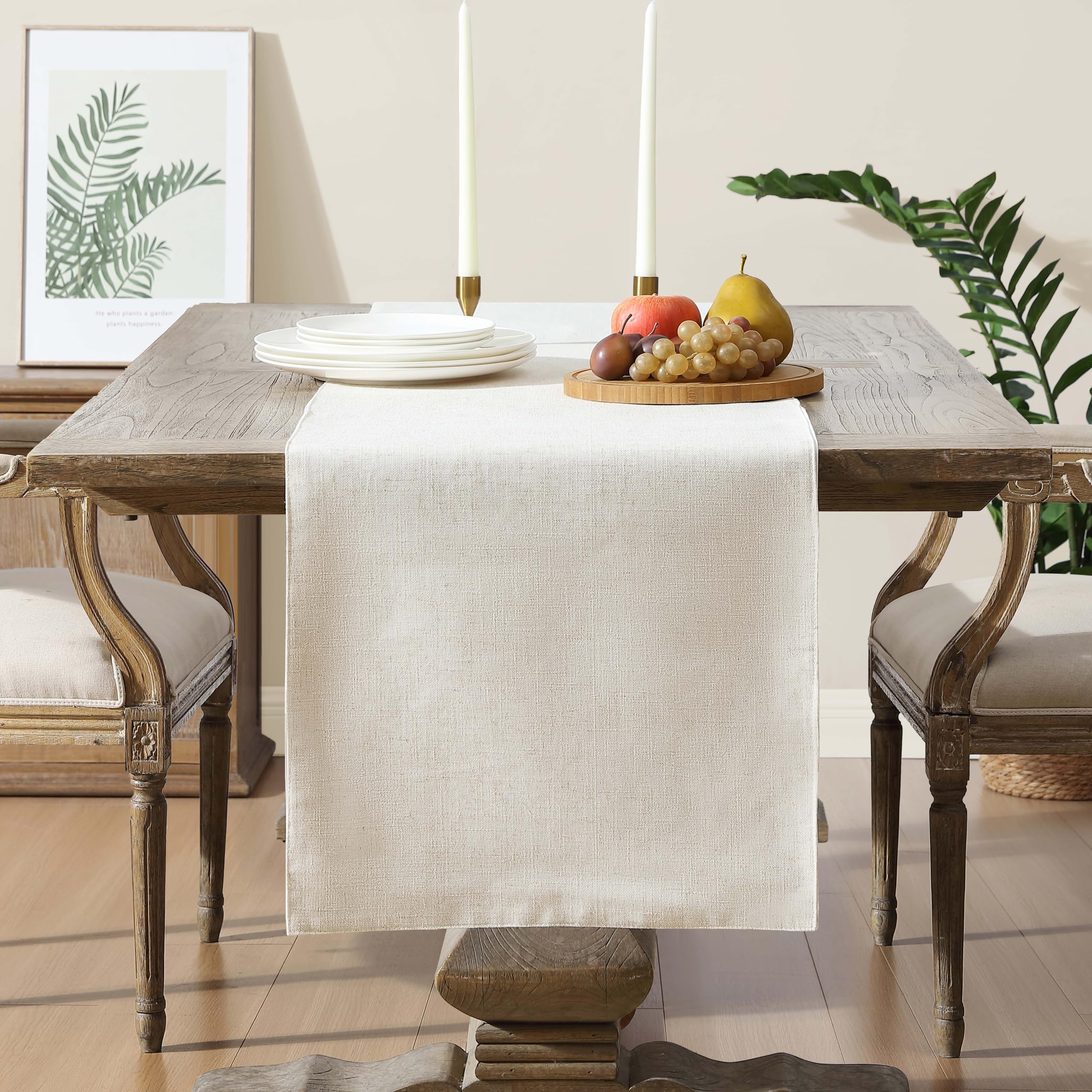 Amazon.com: Laura Ashley Dothan Luxury Linen Blend Tablecloth for Formal  Dining, Holiday, Wedding or Party, 16