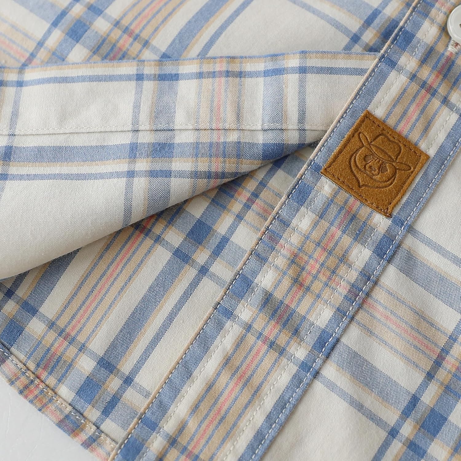 Dubinik® Mens Long Sleeve Button Down Shirts Casual Plaid Shirt with Practical Double Pockets Comfortable and Soft - Image 5