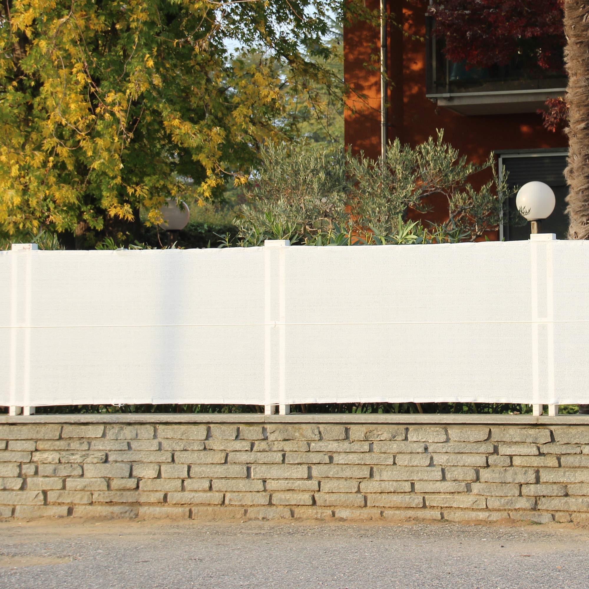 TENAX Malla de Ocultación Soleado in White 1,00x50 m Blanco, Malla Tejida para Ocultar Terrazas, Balcones y Jardines