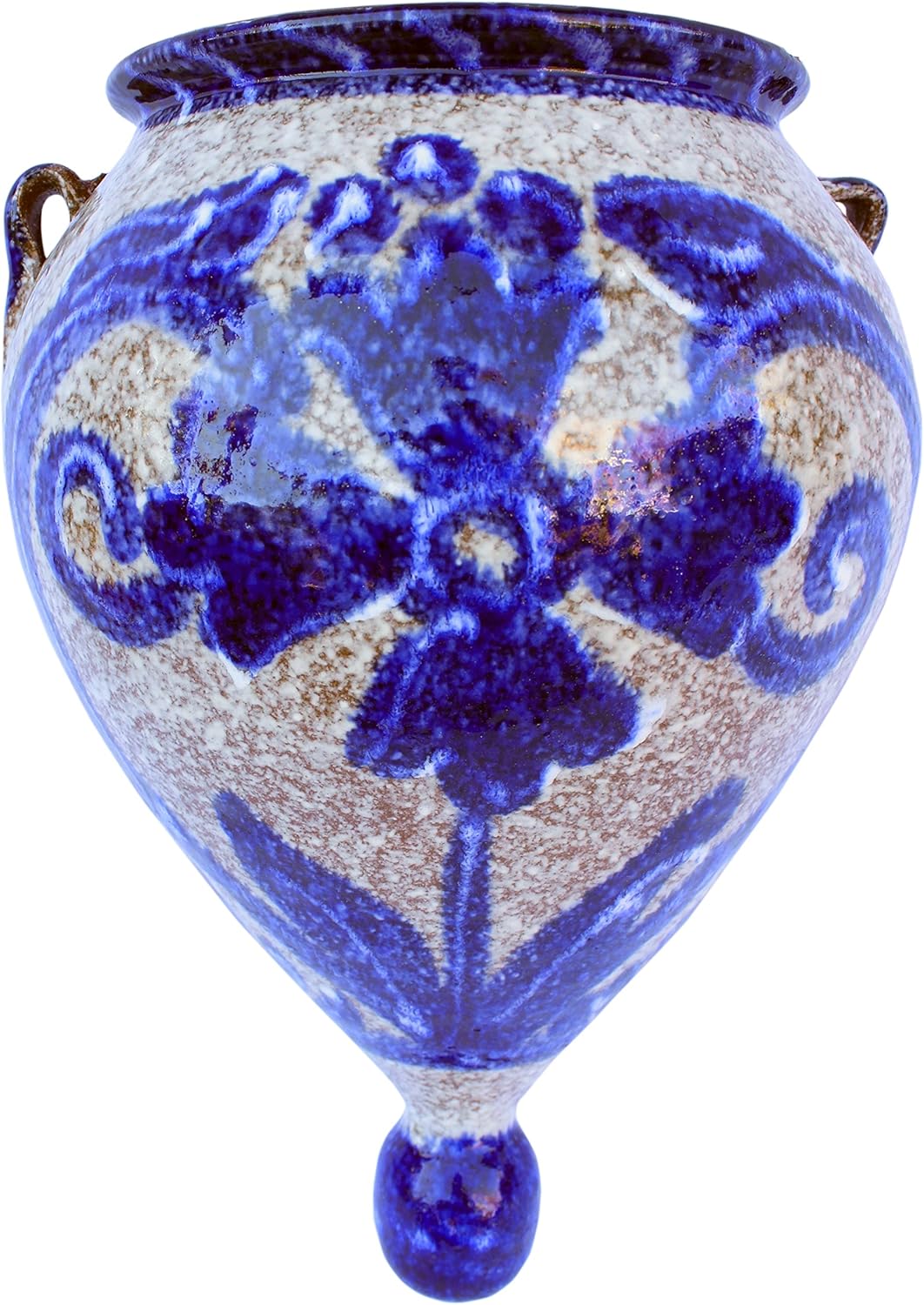 Cactus Canyon Ceramics Hand-Painted Spanish Orza Wall Flower Pot, Spanish Azul