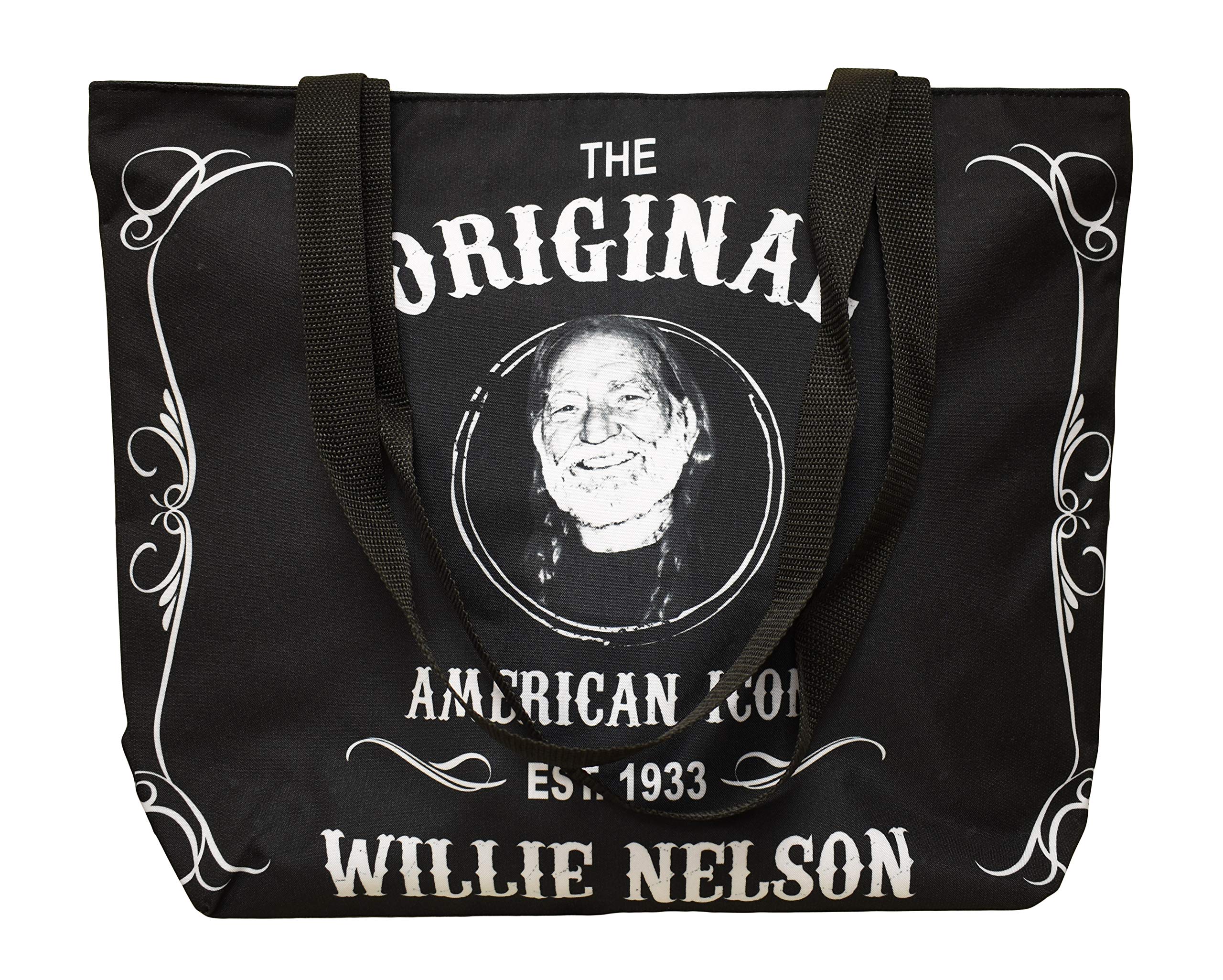Willie Nelson Large Tote Bag - Black and White Est.