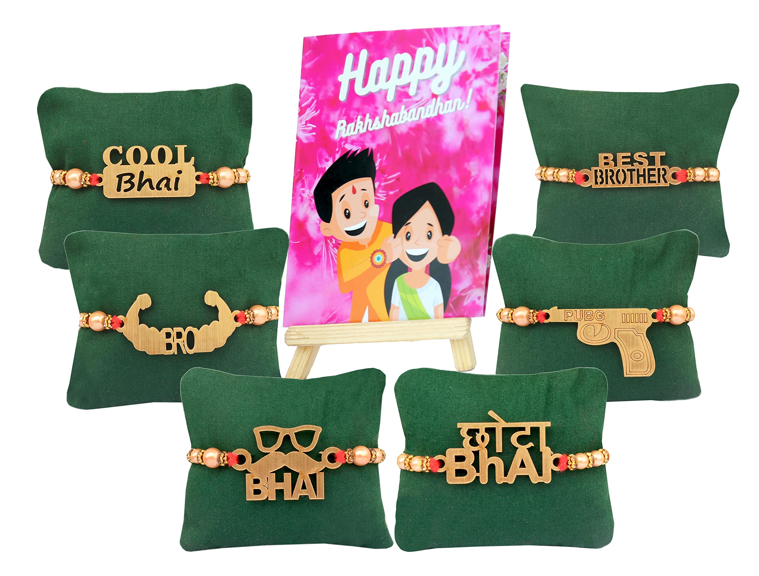 CLUZE Quirky Designer Rakhi for Brother set of 6 with Rakshabandhan Greeting Crad Gift - Kids Rakhi Combo (B0B4ZLWNLW) Amazon Price History, Amazon Price Tracker