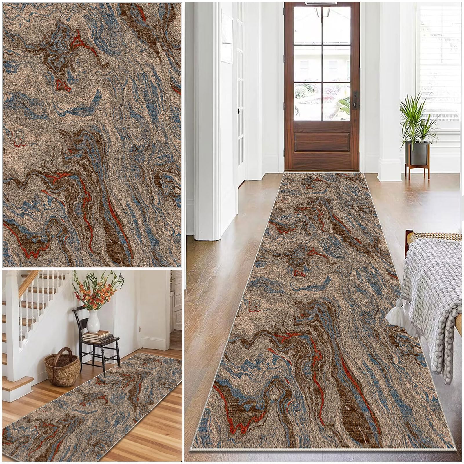 Carpet Runner for hallways Kitchen Runners Non Slip Washable Hallway Runner Long Hall Runner Kitchen Mats Rug Runners for Hallways Bedside Rugs for Bedrooms Entrance Laundry Bedroom 120 x 180 cm