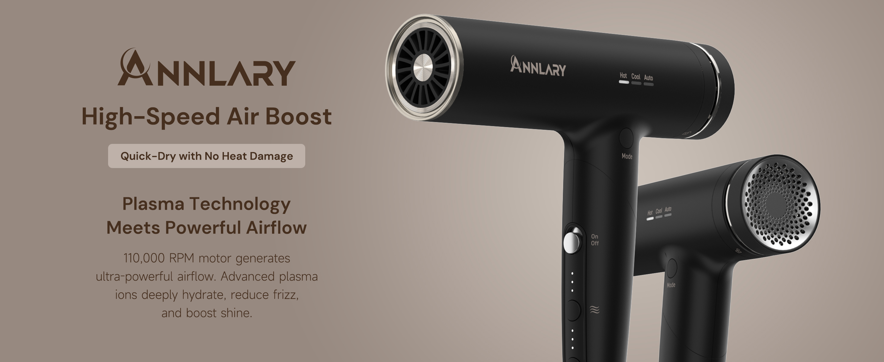 Amazon.com : ANNLARY Plasma Ion Hair Dryer with Diffuser for Curly