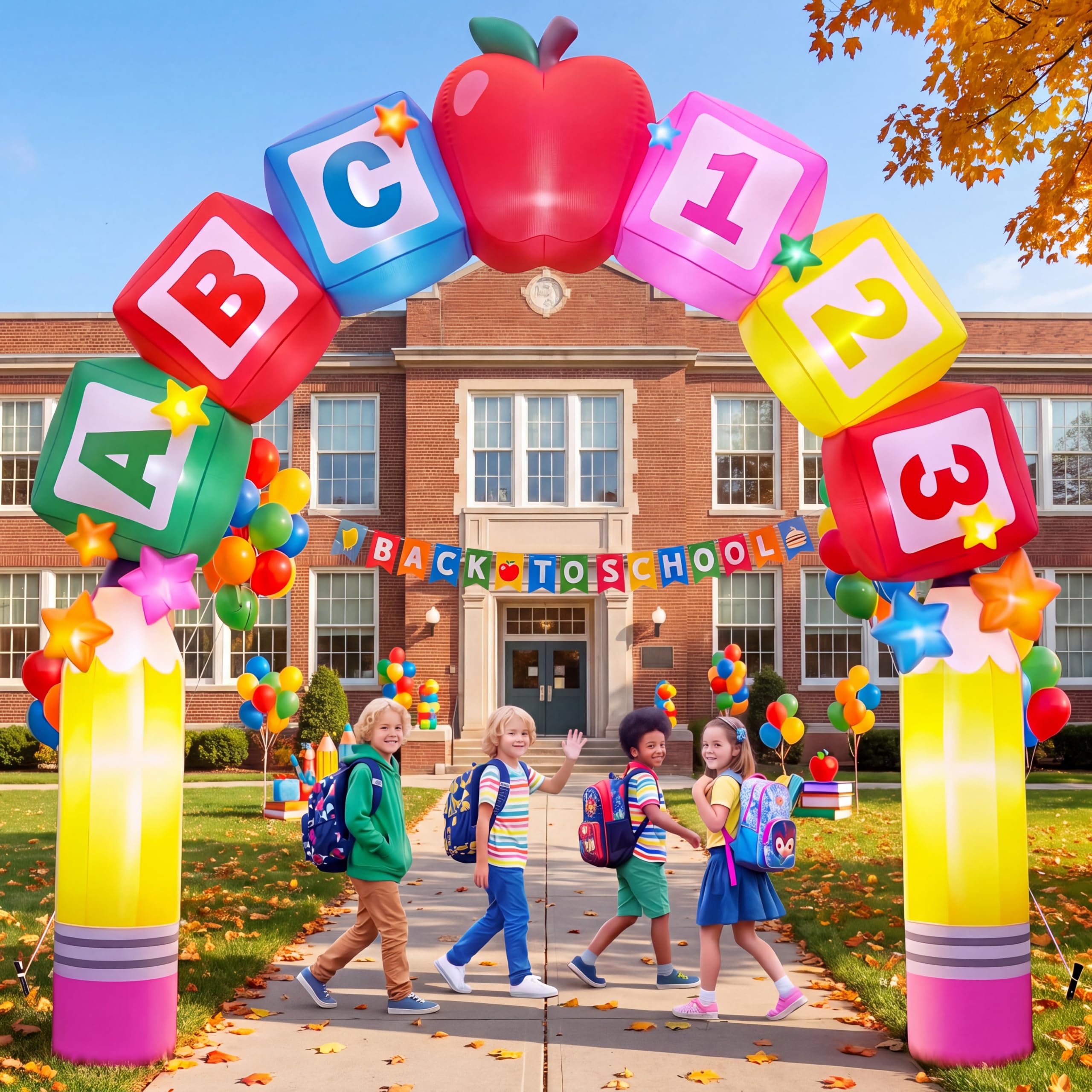 Photo 1 of ZeahVeyora 10 FT Back to School Inflatable Arch with Built-in LED Lights