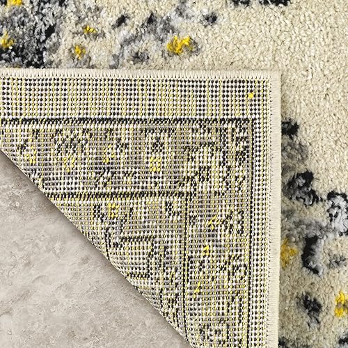 Vista 89 de Antep Rugs - Alfombra oriental de 5 x 7 con medallón tradicional para interior Siesta (beige crema, 5 pies 3 pulgadas x 7 pies)