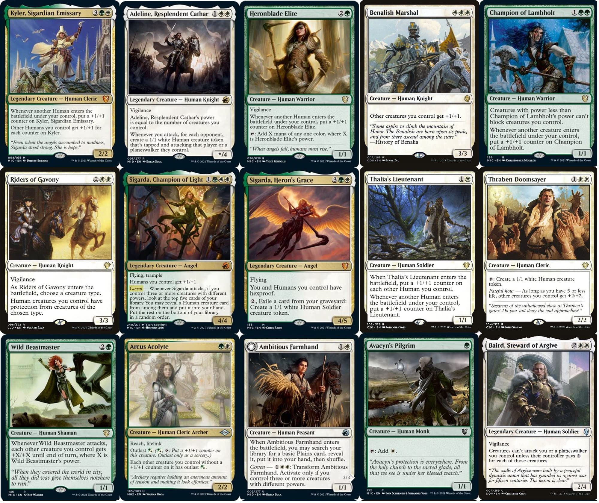 human cards mtg Amazon.com: Elite Human Commander Deck - Kyler - Selesnya - Green White -  EDH - 100 Card - Custom Magic The Gathering Deck