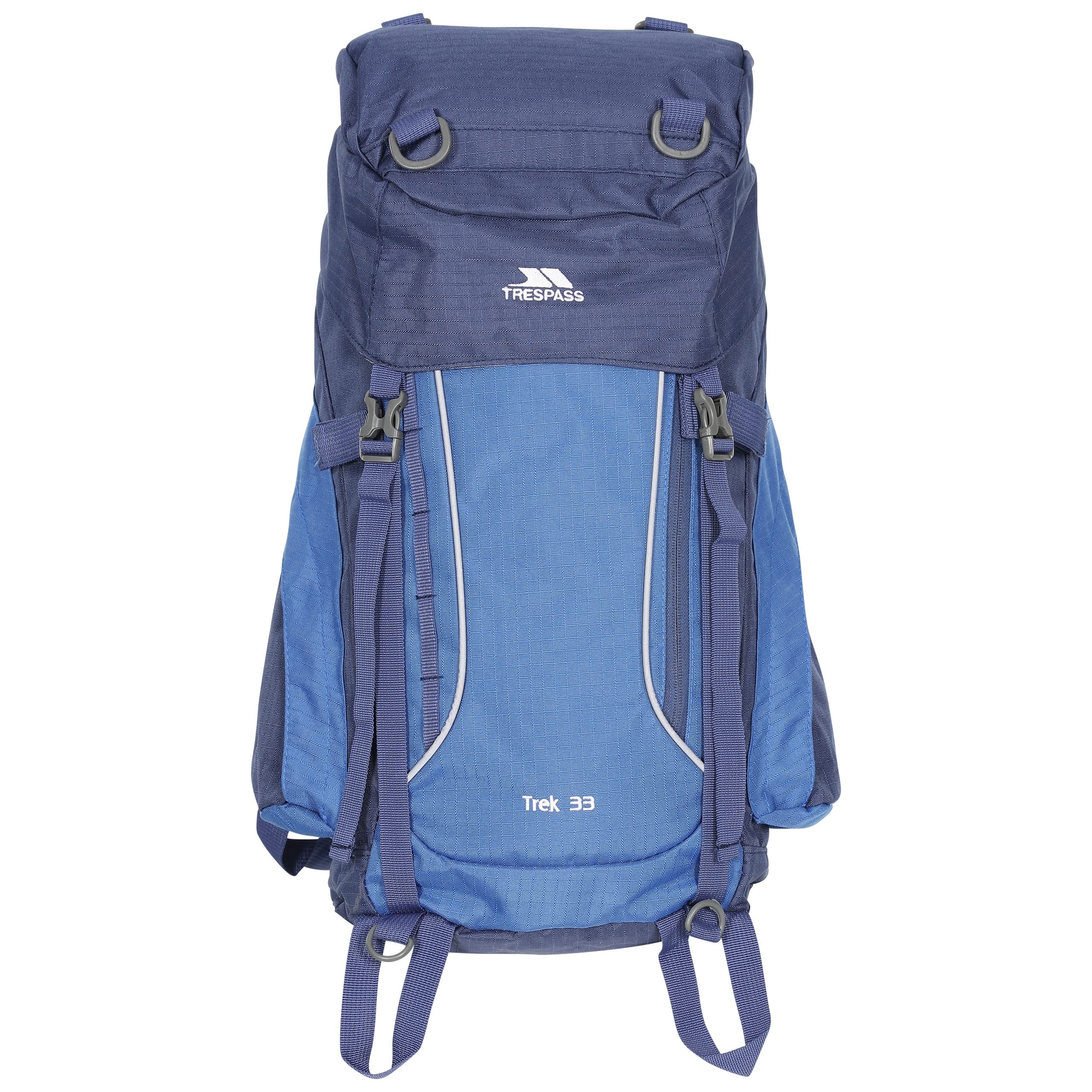 Trespass 33 L Rucksack Hiking Travel Backpack Padded Straps & Hip Belt Trek33
