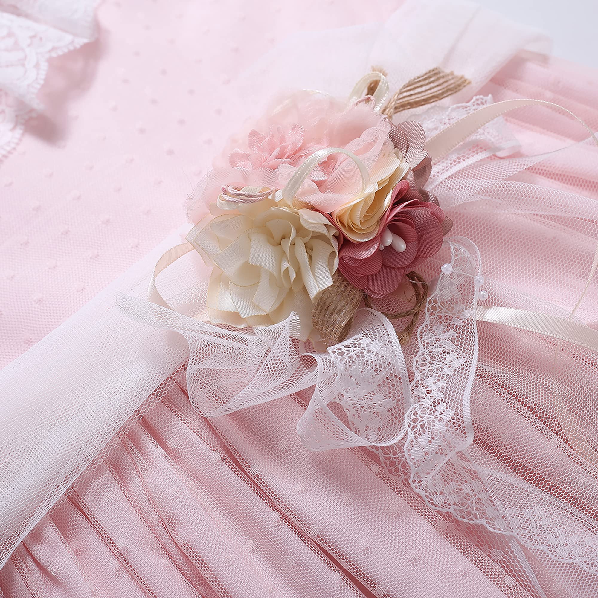 Niñas Verano Dulce Rosa Encaje Ruffle Ropa Tamaño 2 3 4 5 6 8 10 Niño Lindo Vestidos de Moda de Vacaciones