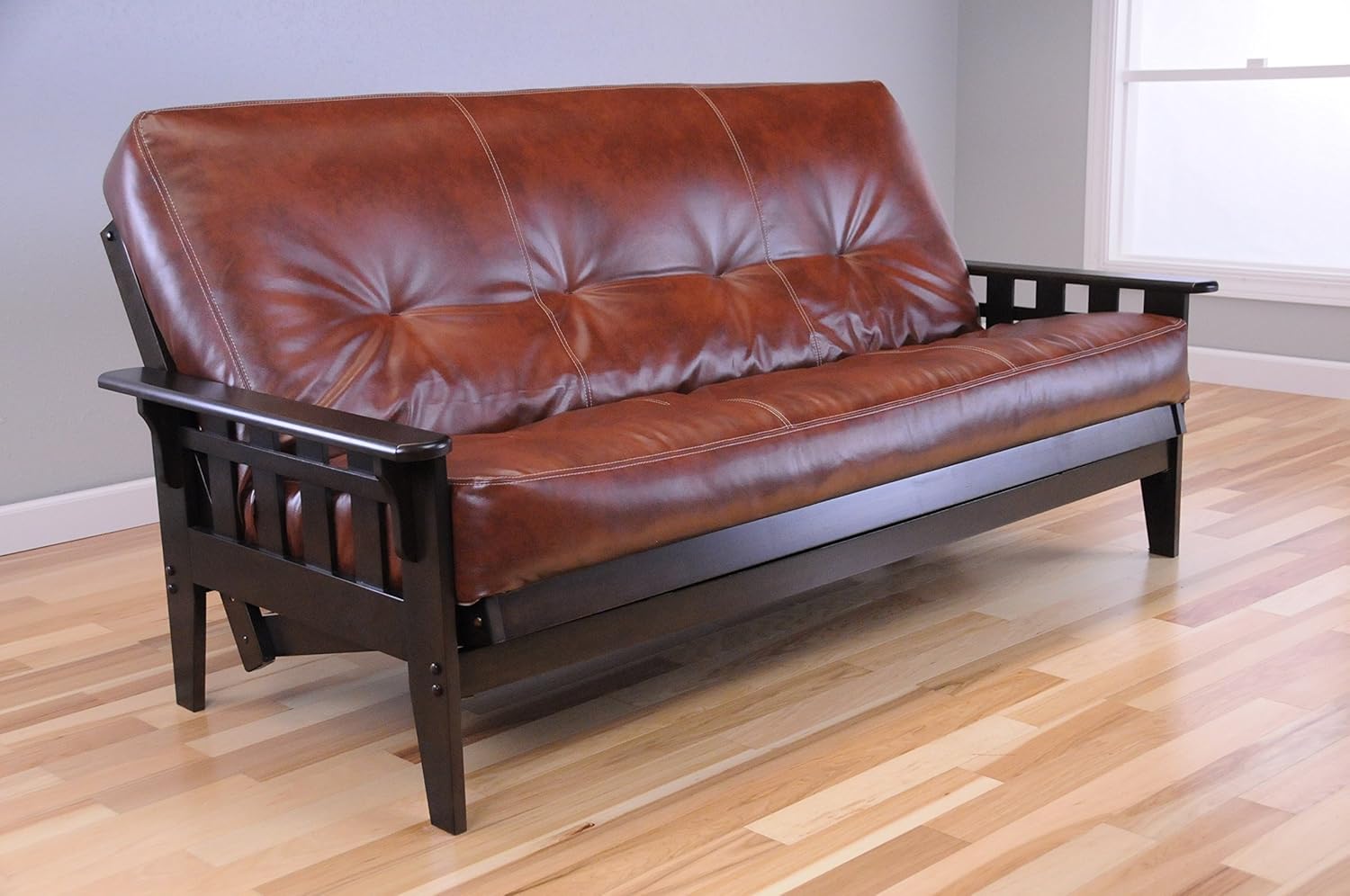 Amazon.com: Wooden Futon Mission Style Espresso Java Dark Brown Wood ...