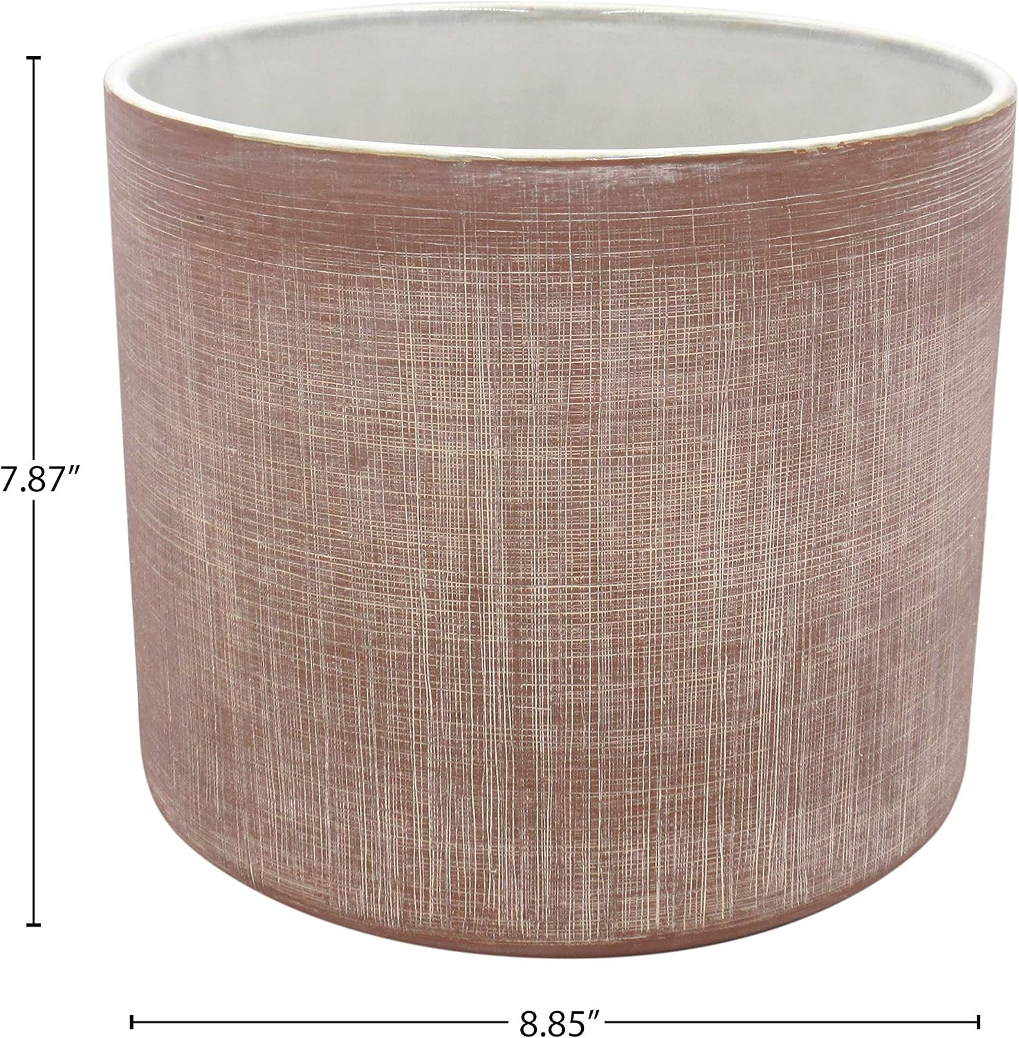 Amazon Brand – Stone & Beam Mid-Century 100% Stoneware Planter, 7.87"H, Distressed Brick Red