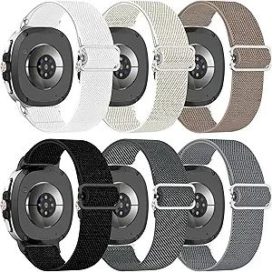 6 Pack Stretchy Braided Bands Compatible With Samsung Galaxy Watch 8 40mm 44mm/Galaxy Watch 8 Classic 46mm,Elastic Nylon Sports Strap,For Both Men And Women