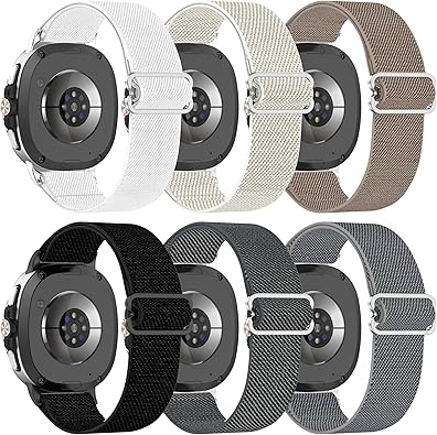 6 Pack Stretchy Braided Bands Compatible With Samsung Galaxy Watch 8 40mm 44mm/Galaxy Watch 8 Classic 46mm,Elastic Nylon Sports Strap,For Both Men And Women