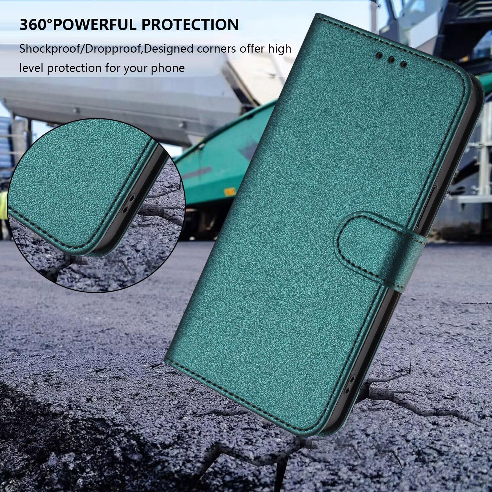 TIANYUE Cover per iPhone Xr, Wallet Case Custodia in Pelle PU, con Supporto Stand, Slot per schede, con Chiusura Magnetico Flip Custodie per iPhone Xr- Verde