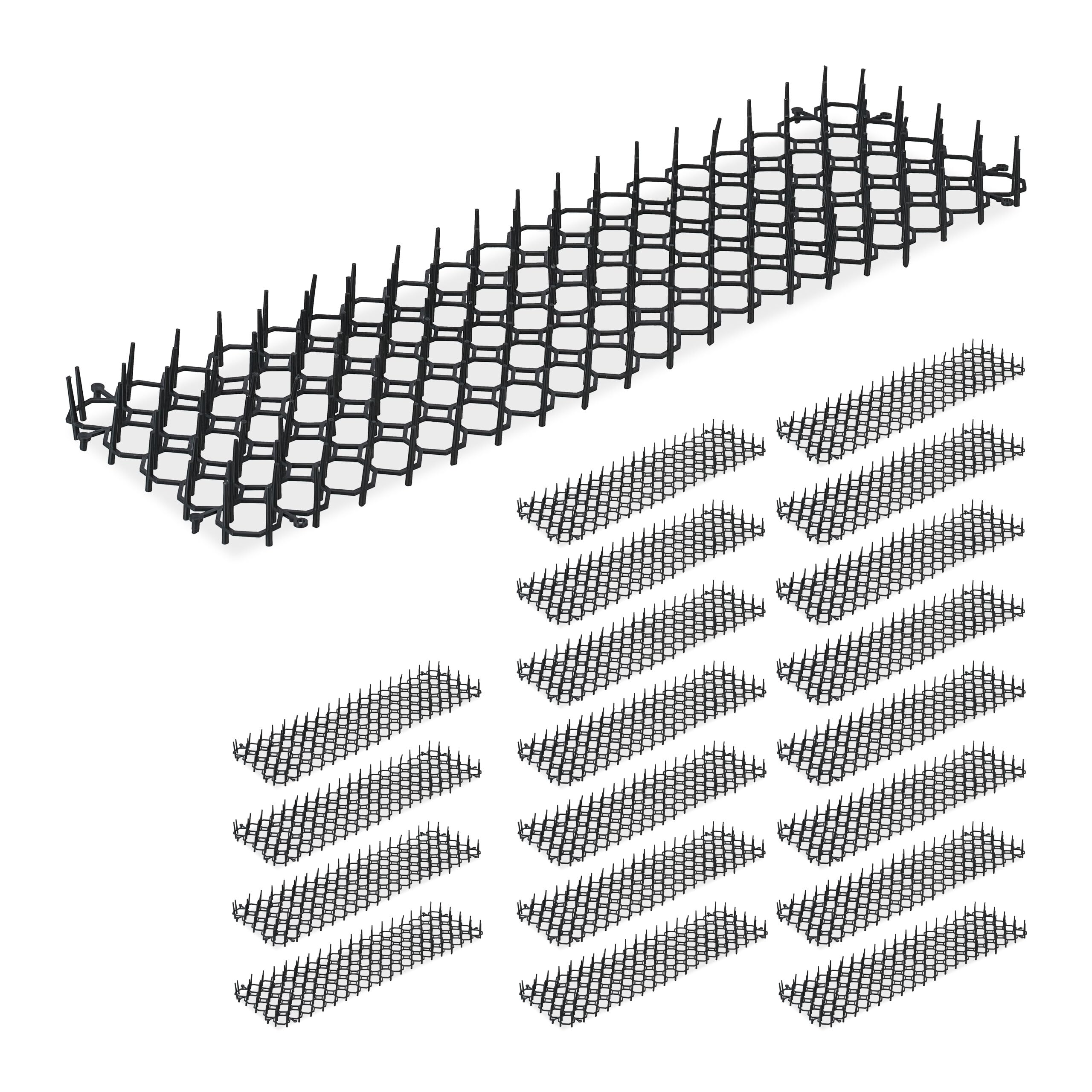 Relaxdays Anti Cat Spike Mat, Set of 20, Fox Deterrent, Protection for Garden Beds, Animal Repellent, Plastic, Black