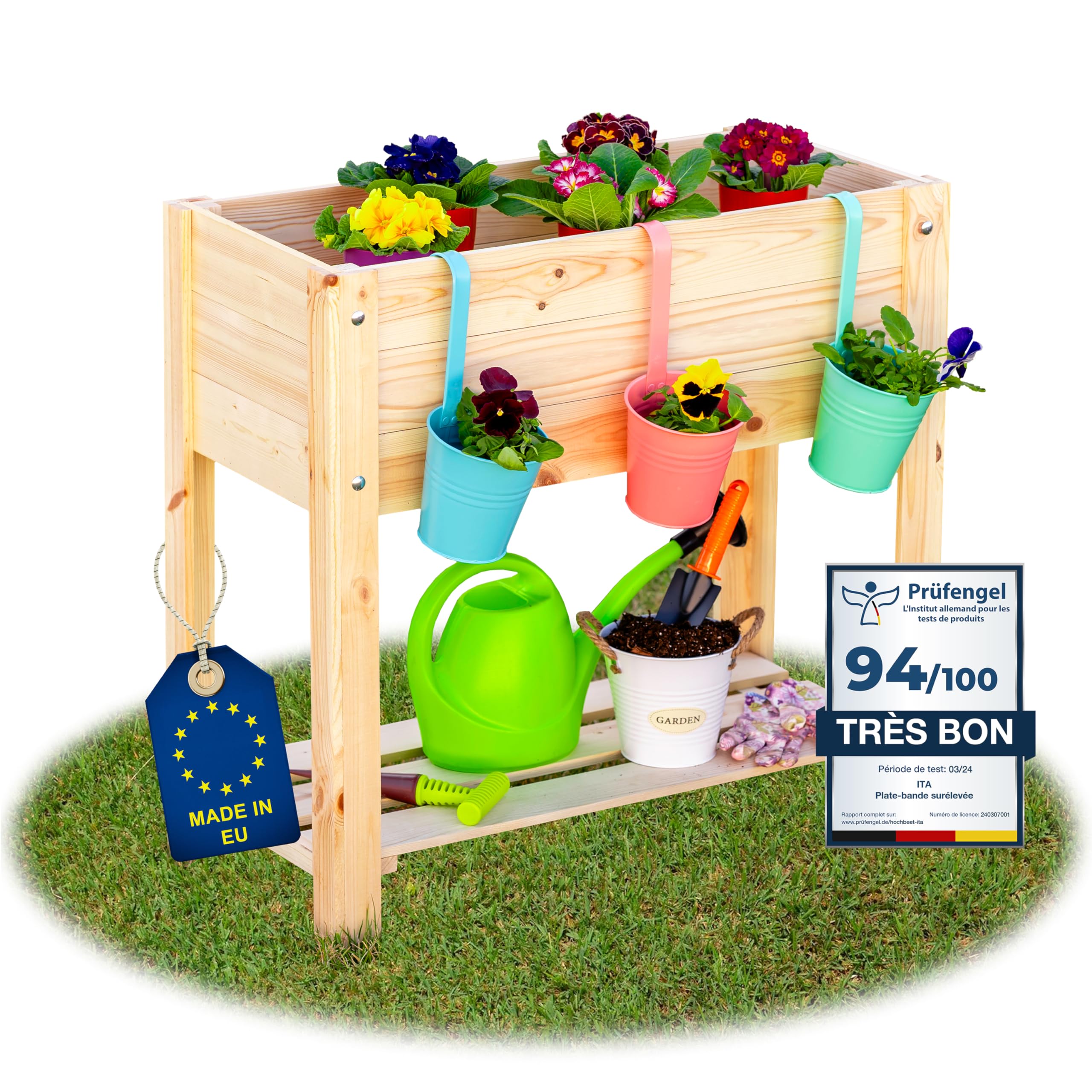 Carré potager surélevé pour balcon potager en bois sur pied terrasse