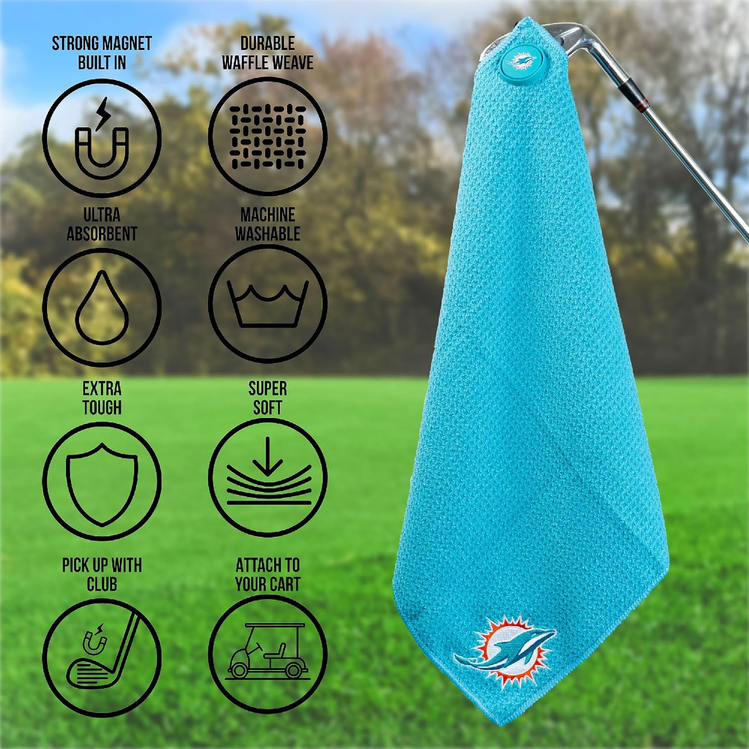 Team Golf / Parrot Paddles NFL Miami Dolphins Magnetic Microfiber Towel