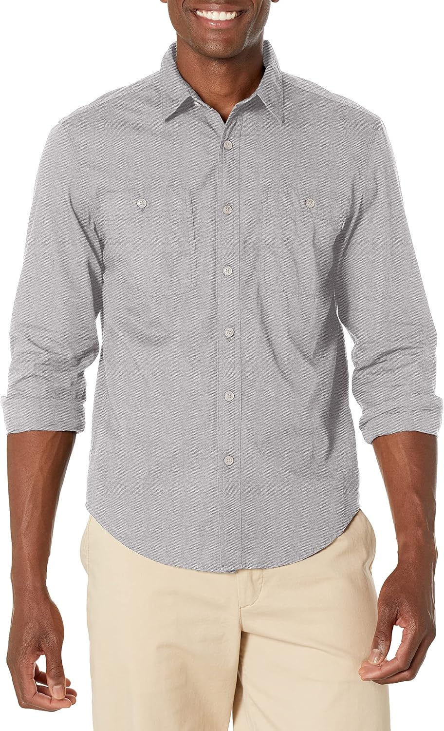 Dockers Men's Regular Fit Long Sleeve Two Pocket Work Shirt