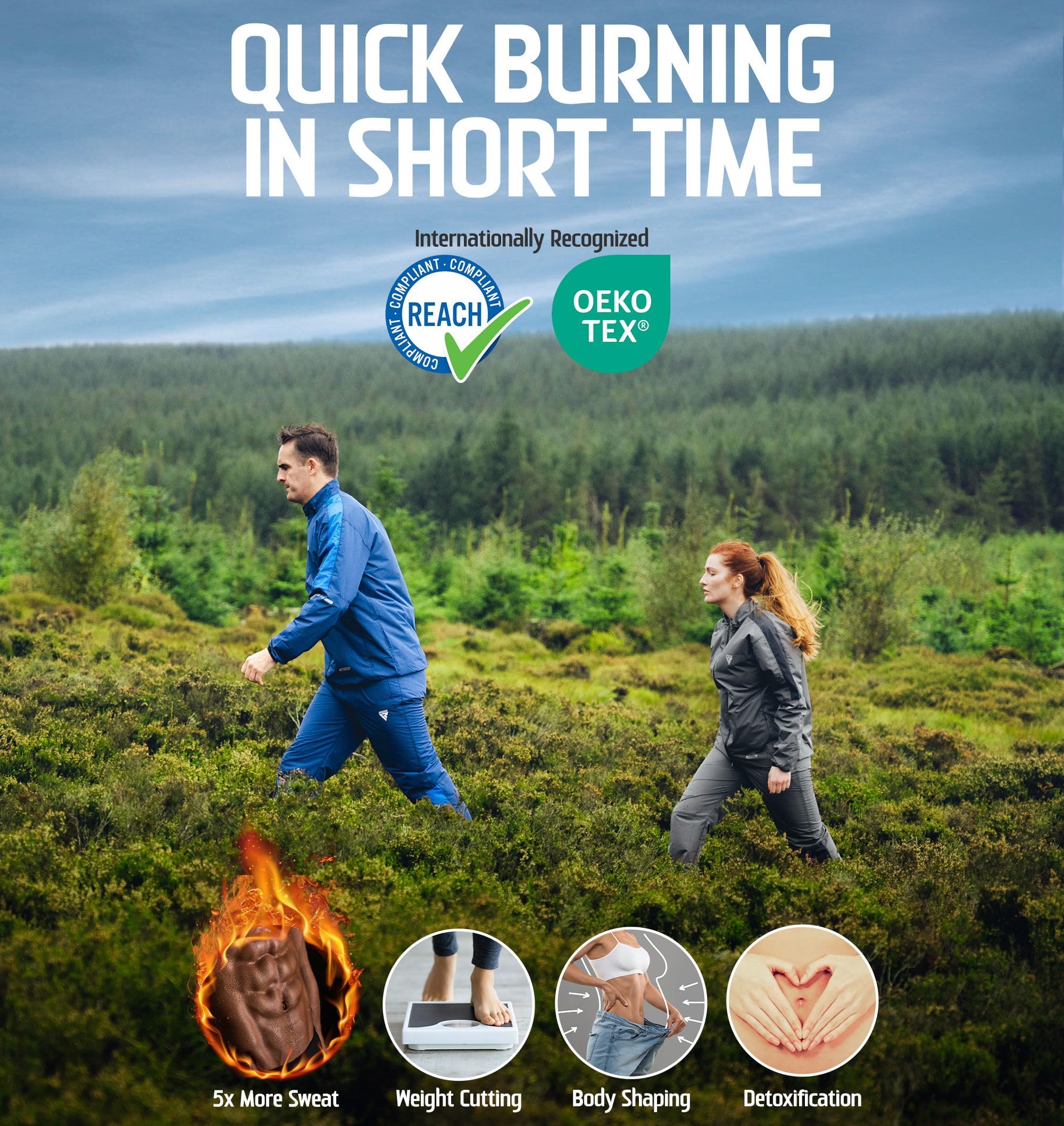 RDX Sauna Suit Full Body Heat Sweat Suit, REACH OEKO TEX 100 CERTIFIED, Anti Rip Long Sleeve Tracksuit Top Bottom