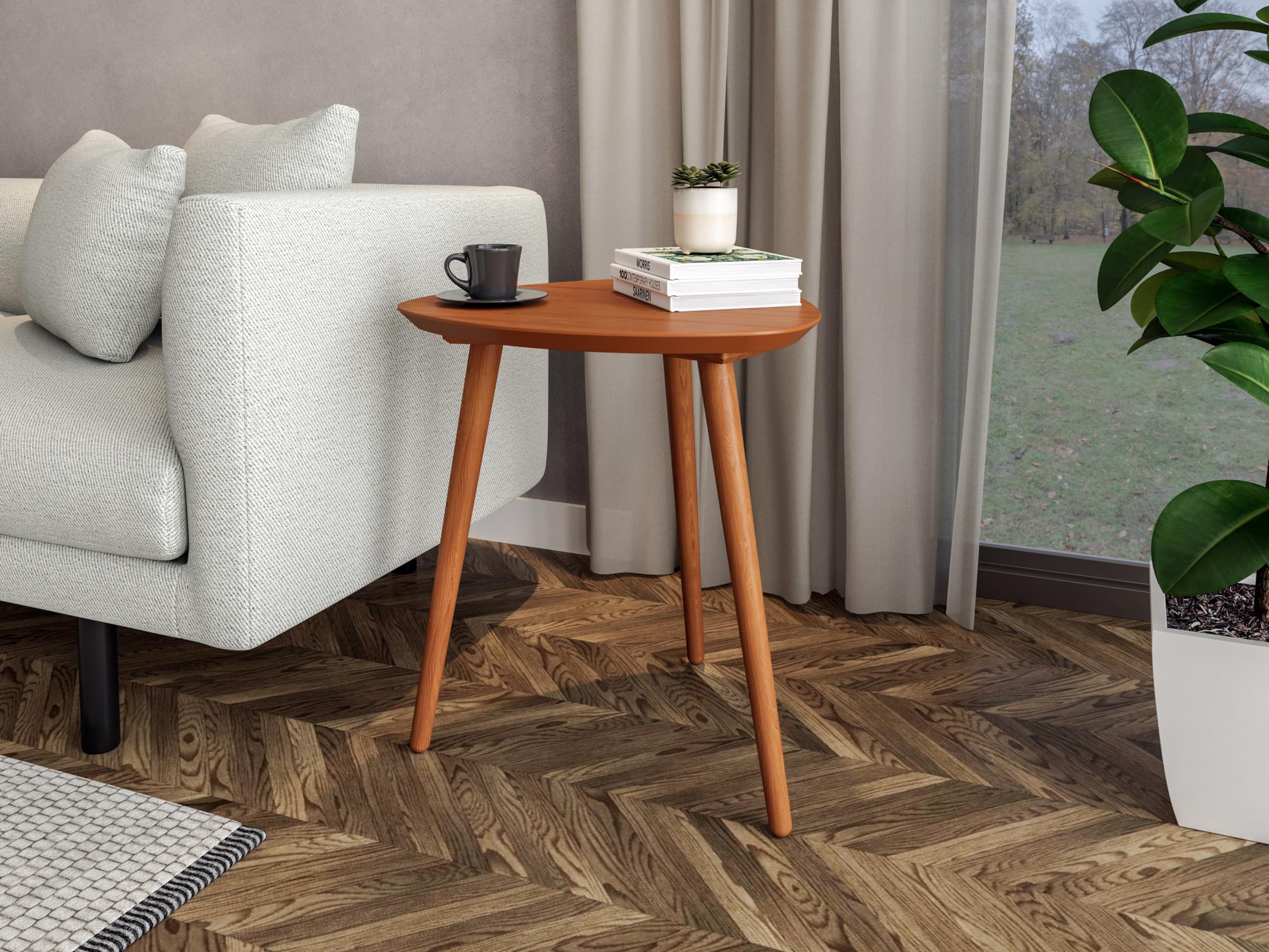 Mid Century Modern End Table - Castanho Finish