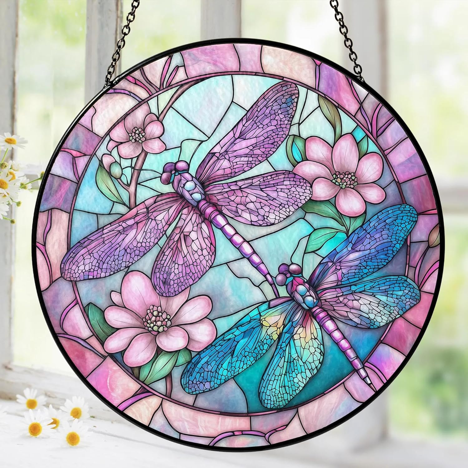 Tatkuink Dragonfly Stained Glass Suncatcher Review: Best Hanging Garden Decor for Patios & Windows
