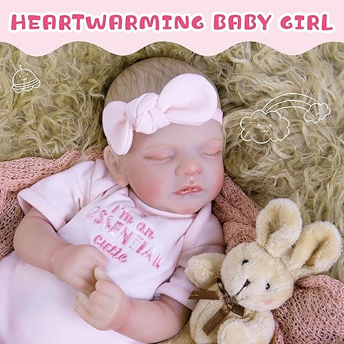 Miniatura 3 de Muñecas de bebé Reborn de 18 pulgadas, piel suave, realistas, muñecas de bebé de tela para dormir, muñecas de bebé recién nacidas con ropa y