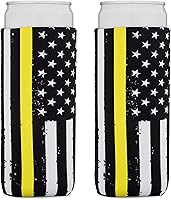 Vista 8 de Great 1 Productos Thin Blue Line Fundas plegables para latas de cerveza y botellas de cerveza - Paquete de 2 - Tamaño estándar de 12 oz - Neopreno