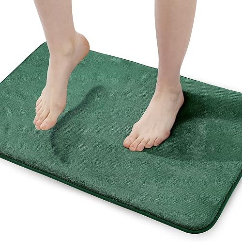 Walensee - Tapete de baño de espuma viscoelástica extra grueso, antideslizante, absorbente y súper acogedor, tapete de baño de terciopelo suave de