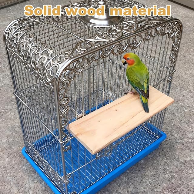 Foto 3 de 7 de Plataforma de madera de 35 x 20 x 1,5 cm, plataforma grande para pájaros, tabla de asiento para periquitos