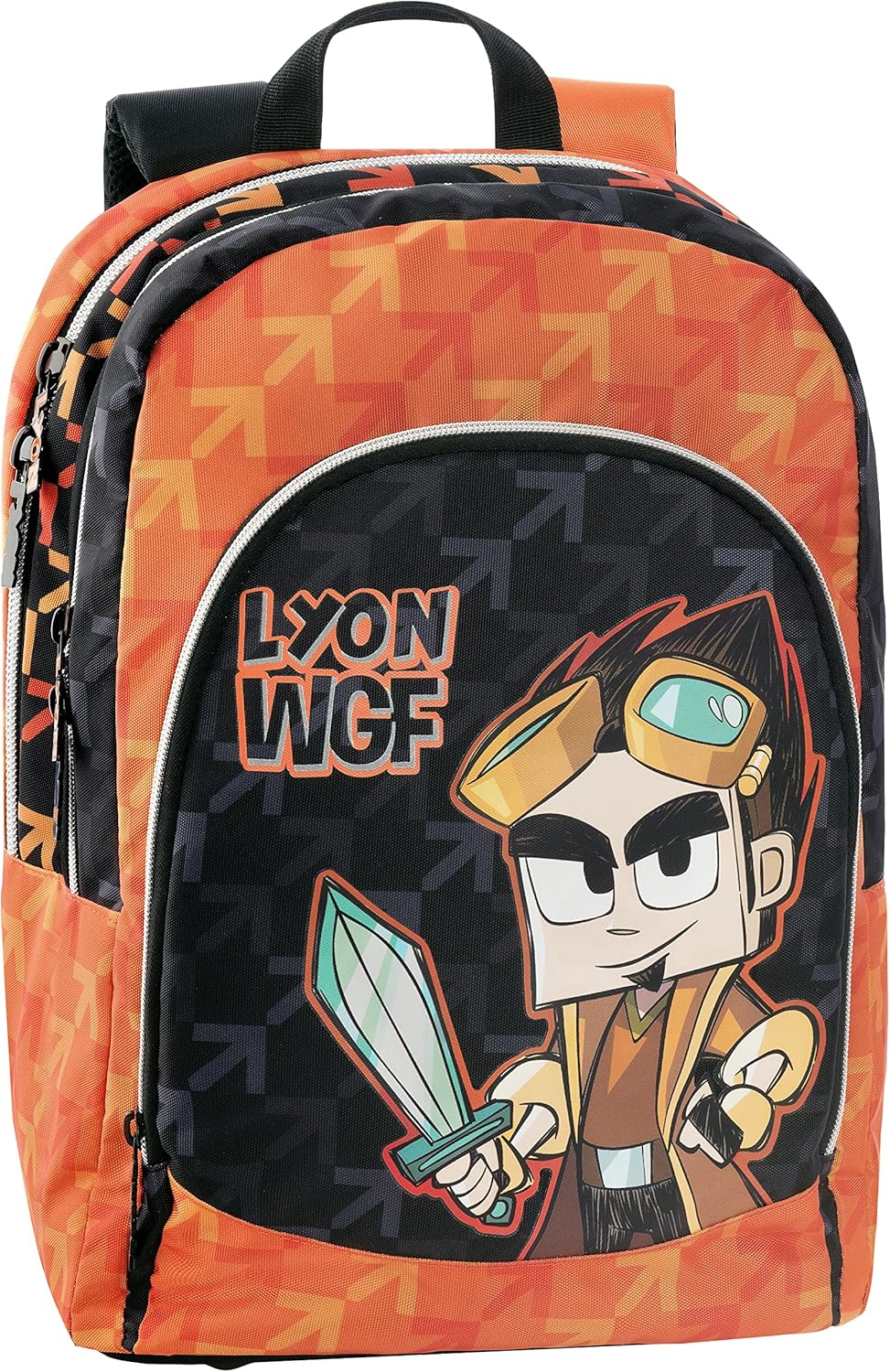 LYON GAMER Zaino Organizzato Trolley Staccabile New, Nero Arancio LYON GAMER Zaino Organizzato Trolley Staccabile New, Nero Arancio