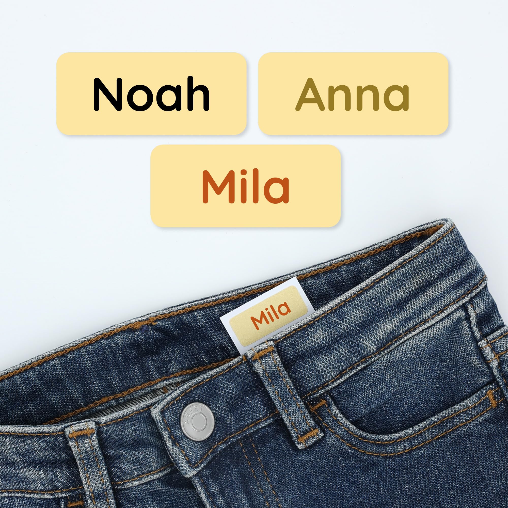 TeddyLabels - Clothing Labels for Nursing Home (60) – Self-Adhesive Name Tags for Clothes and Personal Items. Personalized Labels for Daycare, Nursing