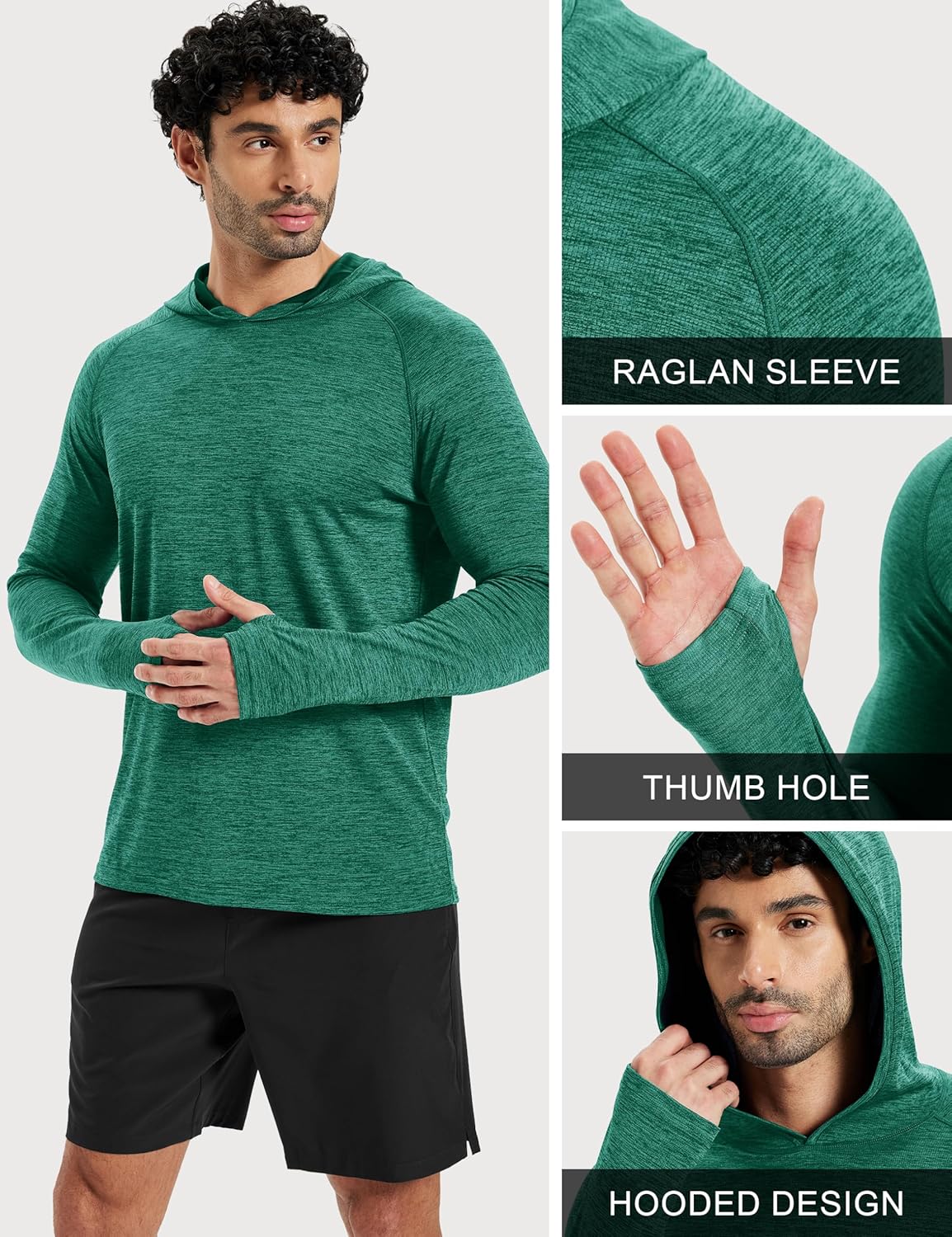 MAGCOMSEN Mens Sun Hoodie Long Sleeve Fishing Shirt Lightweight UPF 50+ Dry Fit Rash Guard for Swimming Workout Athletic