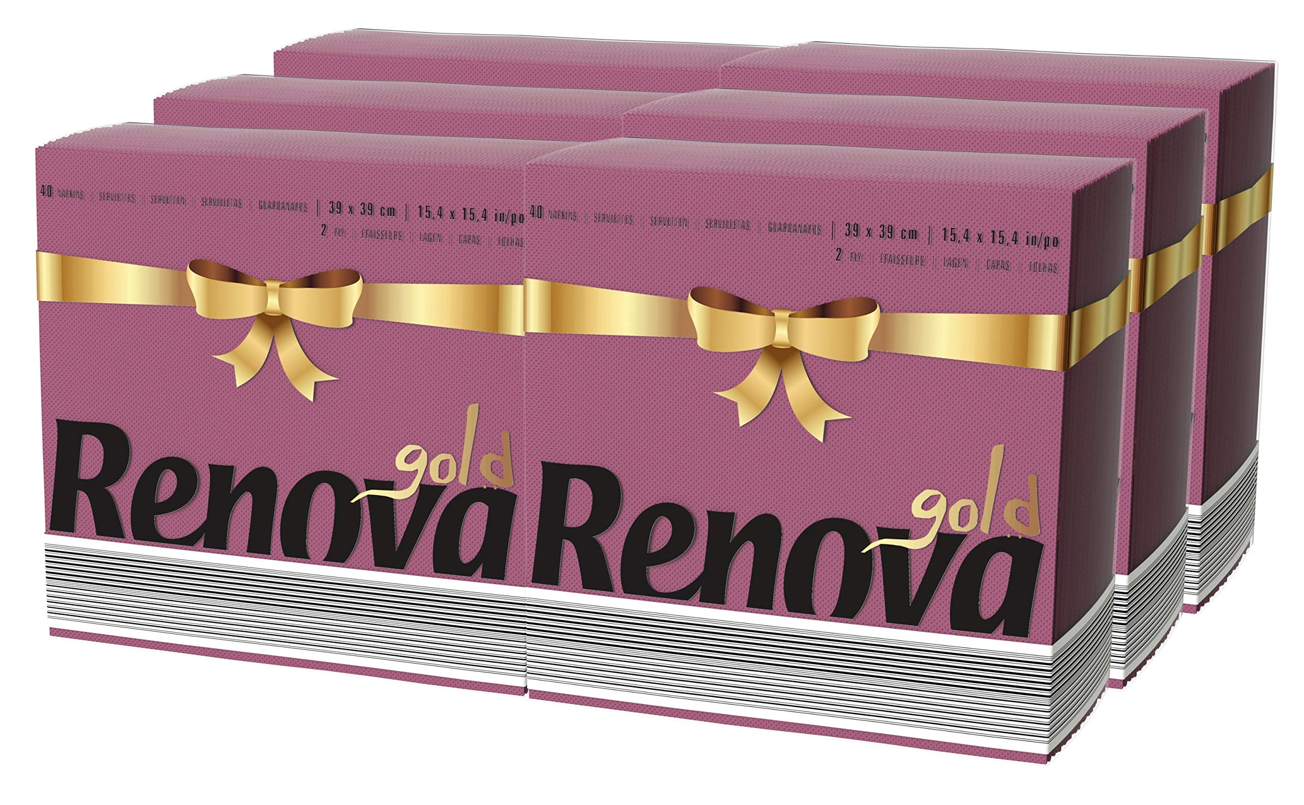 Renova Table Napkins, Bordeaux – 6 Packs
