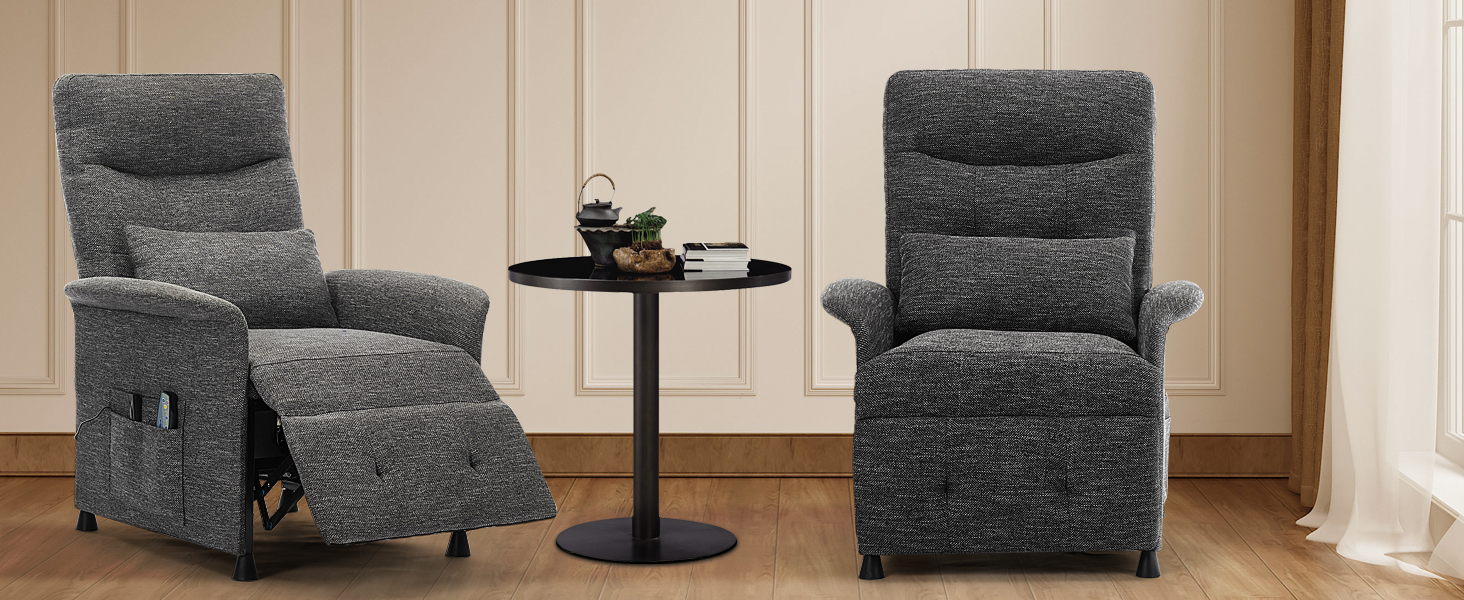 Sillón reclinable eléctrico gris para adultos miniatura 7