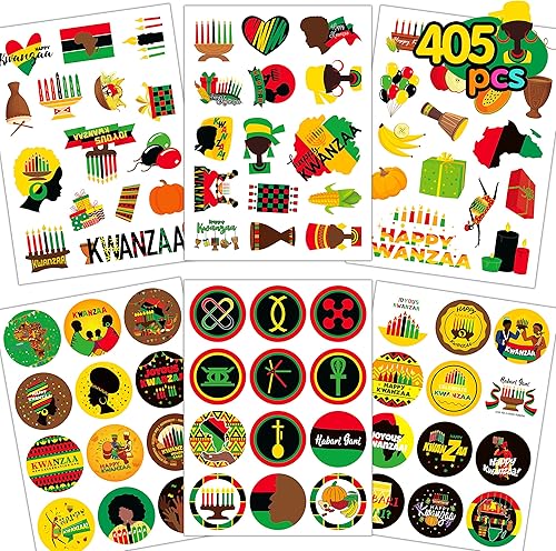 Joyful Start Kwanzaa Calcomanías de Kwanzaa para niños 30 hojas calcomanías Kwanzaa para niños calcomanías Kwanzaa para niños calcomanías Kwanzaa