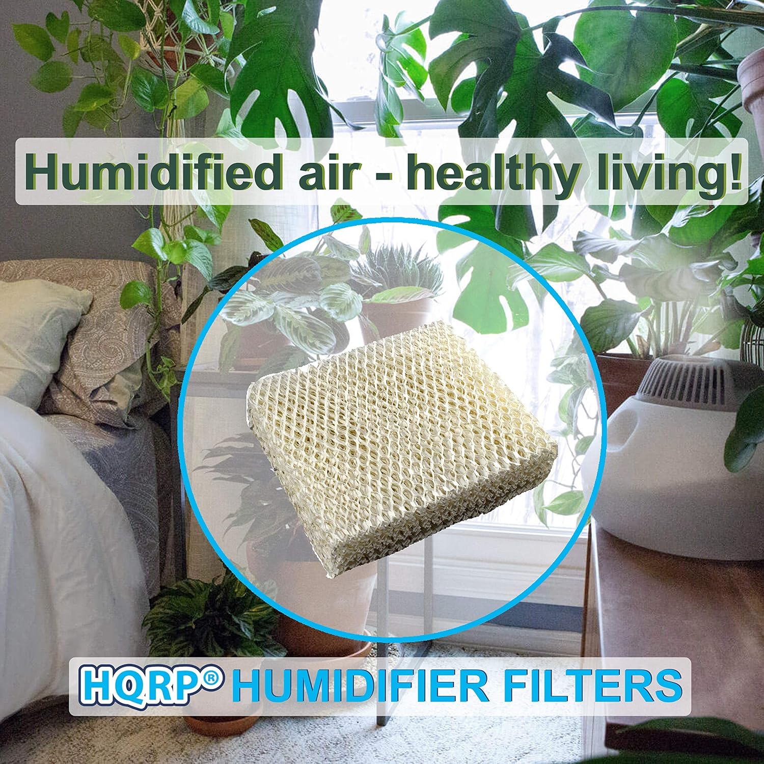 HQRP Wick Filter (4-Pack) Compatible with Duracraft DH803 / DH804 / DH805 / DH806 / DH807 / DH810 / DH815 / DA1007 Natural Cool Moisture Humidifier, AC-809 / D09-C/AC-815 Replacement